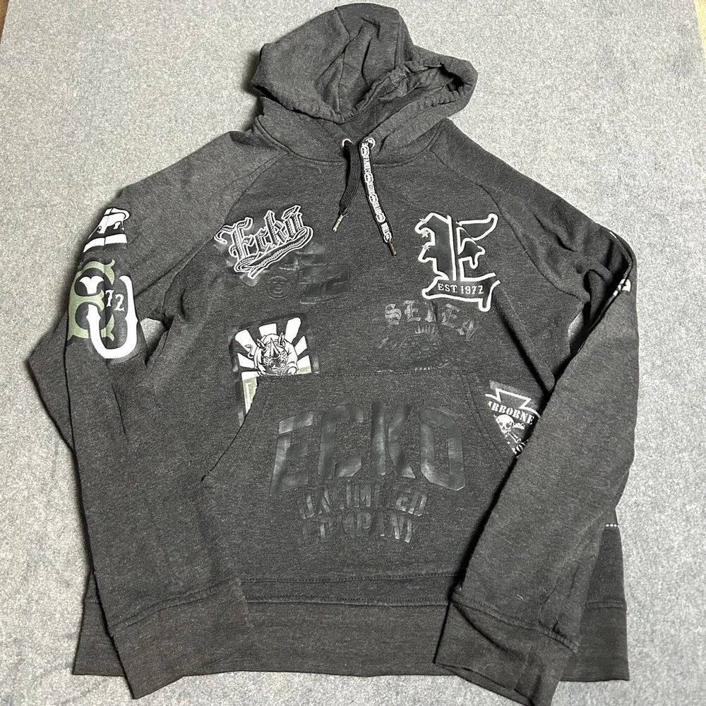 Ecko Unlimited Hoodie Dark Grey Men’s Size Medium